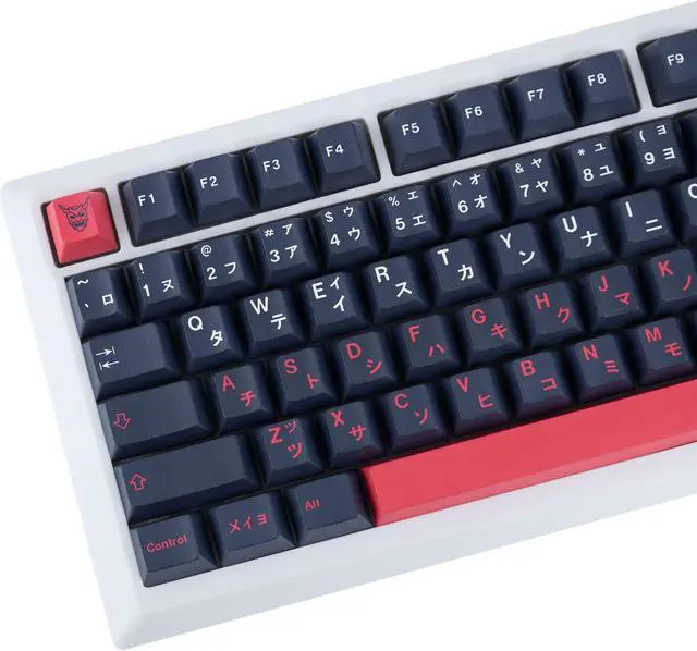 Main image of GEKUCAP 129 Keys Red Black Japanese Keycaps, Dye Sublimation PBT Customized KeyCaps, Cherry Profile Bushido Keycaps Set for Cherry MX Switches Mechanical Keyboards 61/64/68/84/87/104