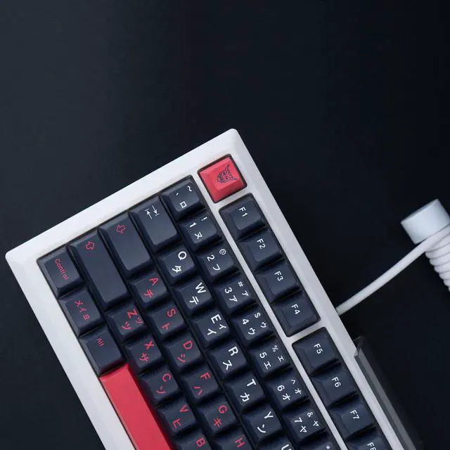 Alt view image 5 of 5 - GEKUCAP 129 Keys Red Black Japanese Keycaps, Dye Sublimation PBT Customized KeyCaps, Cherry Profile Bushido Keycaps Set for Cherry MX Switches Mechanical Keyboards 61/64/68/84/87/104