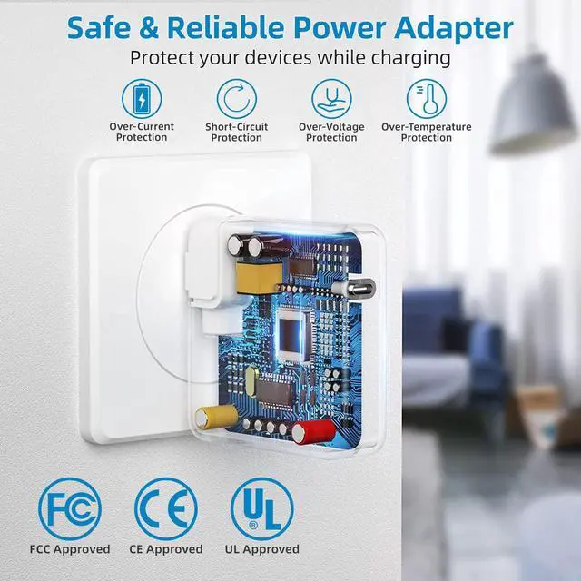 Alt view image 5 of 5 - Mac Book Pro Charger - 118W USB C Charger Fast Charger Compatible with MacBook Pro, MacBook Air, iPad Pro, Samsung Galaxy and All USB-C Devices, 7.2ft USB C to C Cable