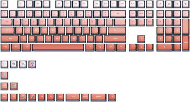 Main image of Glacier Skyloong GK7 PBT Translucent Keycaps Compatible with 60%/65%/75%/80%/96%/100% Keyboard Layout (Blusher)