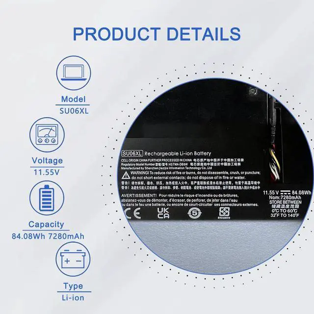 Alt view image 2 of 5 - JOTACT SU06XL Laptop Battery Compatible with 15-DF0XXX 15-DF1XXX 15T-DF100 15-DF0013DX 15-DF0033DX 15-DF1033DX 15-DF1043DX 15-DF0043DX 15-DF0070NR Series Notebook L29048-271 HSTNN-DB8W SU06084XL 11.5V