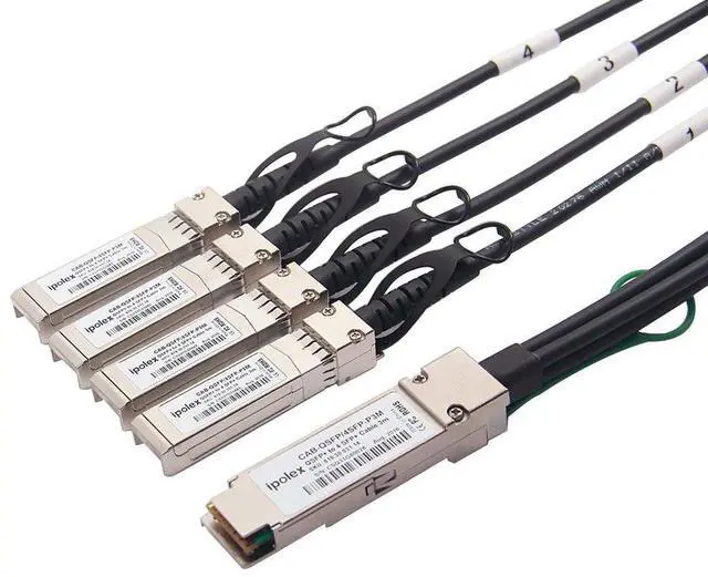 Alt view image 2 of 5 - ipolex 40G QSFP+ to 4x10G SFP+ Breakout DAC Twinax Cable for Cisco QSFP-4SFP10G-CU2M, 2-Meter(6.5ft), 40GBASE-CR4 Direct Attach Copper(DAC) Passive Copper Cable, for Cisco, Ubiquiti and More
