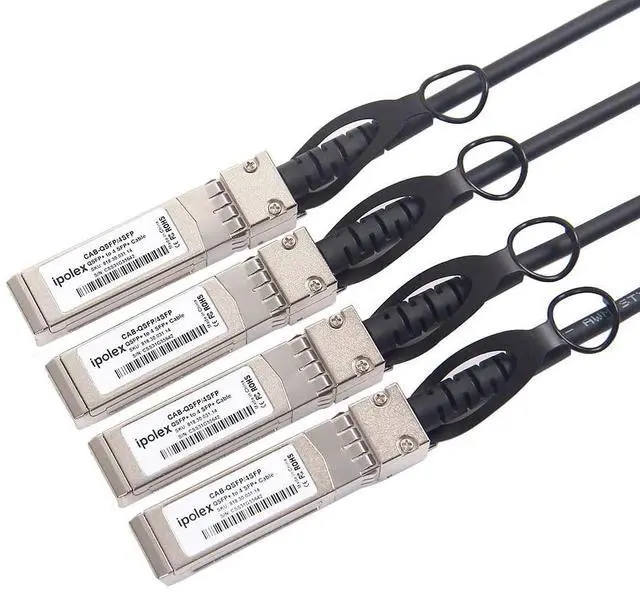 Alt view image 4 of 5 - ipolex 40G QSFP+ to 4x10G SFP+ Breakout DAC Twinax Cable for Cisco QSFP-4SFP10G-CU2M, 2-Meter(6.5ft), 40GBASE-CR4 Direct Attach Copper(DAC) Passive Copper Cable, for Cisco, Ubiquiti and More