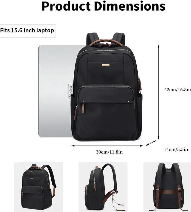 Alt view image 5 of 5 - GOLF SUPAGS Laptop Backpack for Women Computer Bag Casual Daypack Fits 15.6 Inch Notebook Work Travel Backpacks (Black)
