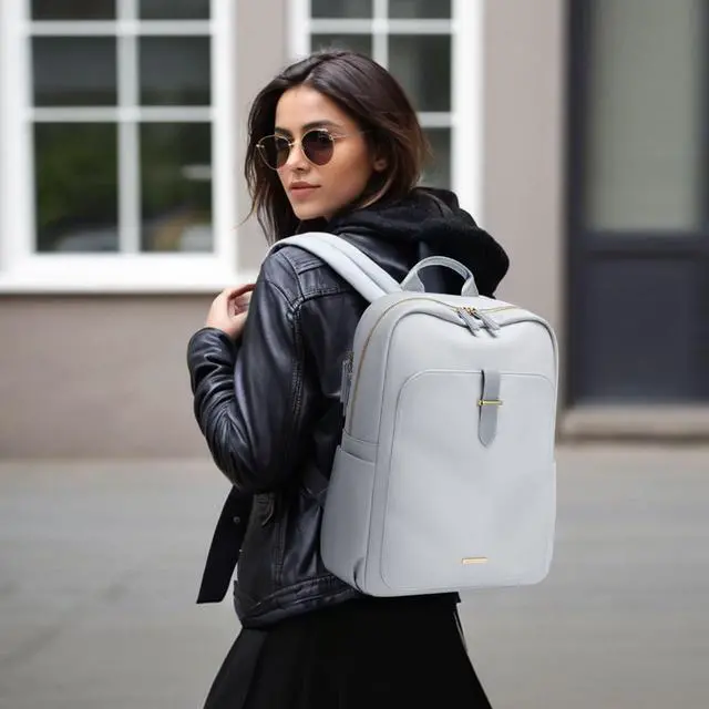 Alt view image 4 of 5 - GOLF SUPAGS Laptop Backpack Purse for Women Fits 16 Inch Notebook Casual Daypack Work Travel College Bookbag Fashion Computer Bag (Pale Grey, 16 Inch)