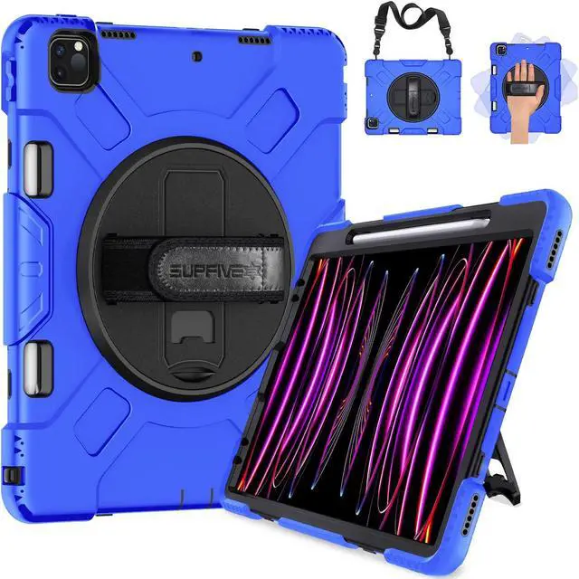 Main image of SUPFIVES Case for iPad Pro 12.9 Inch 2022: Upgraded Military Grade Shockproof Full Body Protective Cover with Stand-Pencil Holder-Shoulder Strap for iPad Pro 12.9 6th/5th Generation - Blue