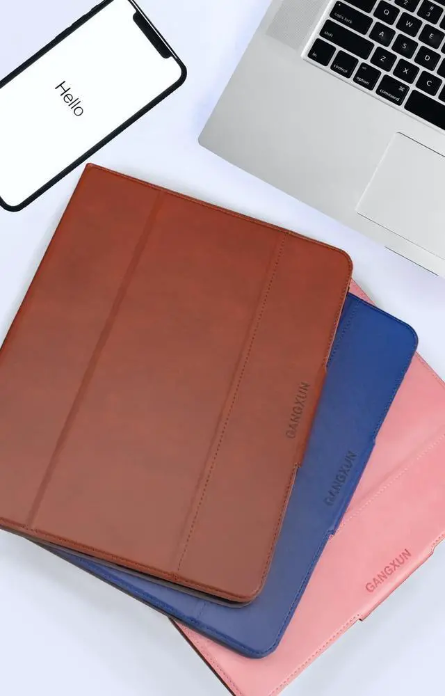 Alt view image 2 of 5 - iPad Pro 11-inch Case 4th/3rd/2nd/1st Generation (2022/2021/2020/2018) with Built-in Pencil Holder, Vegan Leather Smart Cover, Auto Sleep/Wake, Multi-Angle Viewing Stand Folio Cases (Pink)