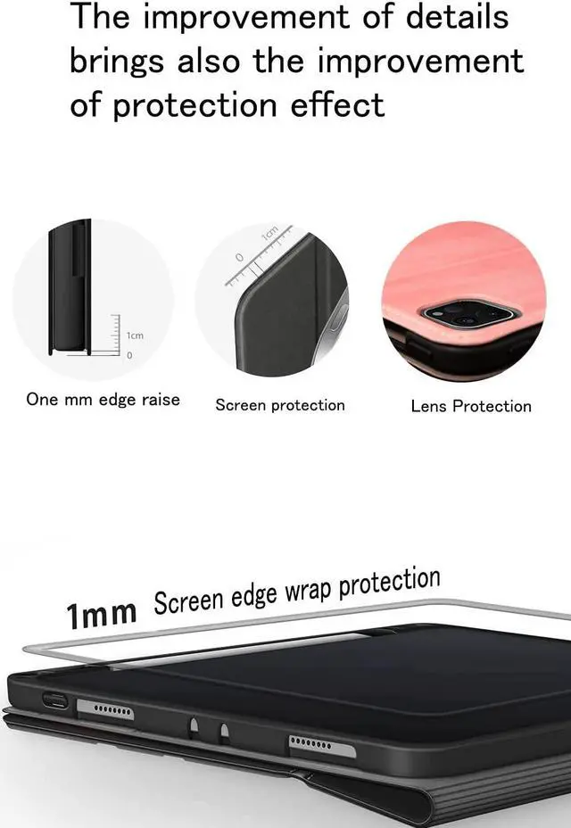 Alt view image 5 of 5 - iPad Pro 11-inch Case 4th/3rd/2nd/1st Generation (2022/2021/2020/2018) with Built-in Pencil Holder, Vegan Leather Smart Cover, Auto Sleep/Wake, Multi-Angle Viewing Stand Folio Cases (Pink)