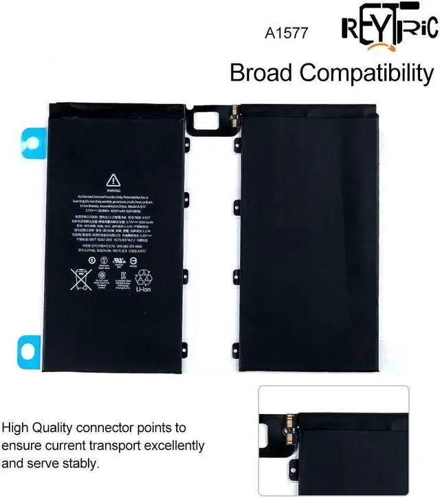 Alt view image 3 of 5 - REYTRIC A1577 Battery Replacement 020-00016 Compatible iPad Pro 12.9 A1584 A1652 with Installation Tools 3.77V 10307mAh 38.8Whr