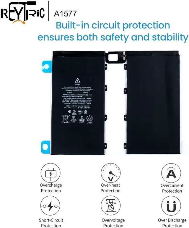 Alt view image 4 of 5 - REYTRIC A1577 Battery Replacement 020-00016 Compatible iPad Pro 12.9 A1584 A1652 with Installation Tools 3.77V 10307mAh 38.8Whr