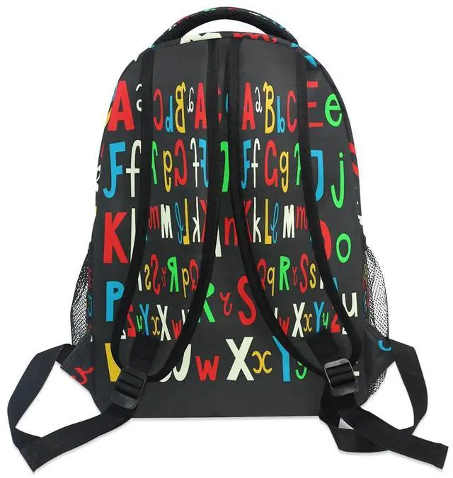 Alt view image 4 of 5 - YPPAHHHH Education Alphabet School Bag Backpack College Bookbag, Rainbow Letter Laptop Backpacks Computer Bag Travel Hiking Camping Daypack for Women Girls Men Boys Students