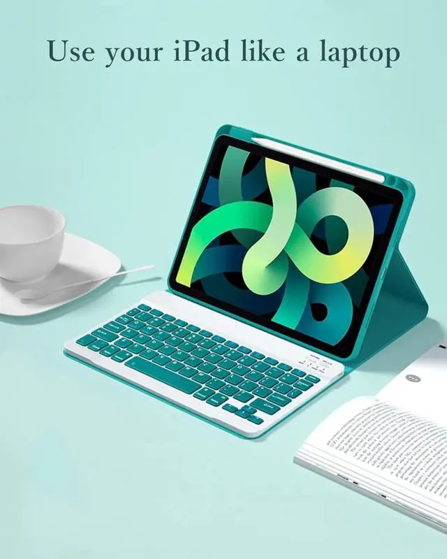 Alt view image 5 of 5 - KMXDD Keyboard Case Compatible with iPad 9th/8th/7th Generation 10.2 inch 2021/2020/2019, iPad Air 10.5 inch 3rd Gen/iPad Pro 10.5-inch Case with Color Keyboard,Purple