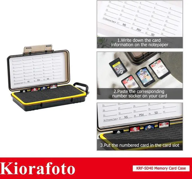Alt view image 5 of 5 - 40 Slots Memory Card Holder + New Memory Card Case: Camera Memory Card Holder Memory Card Case