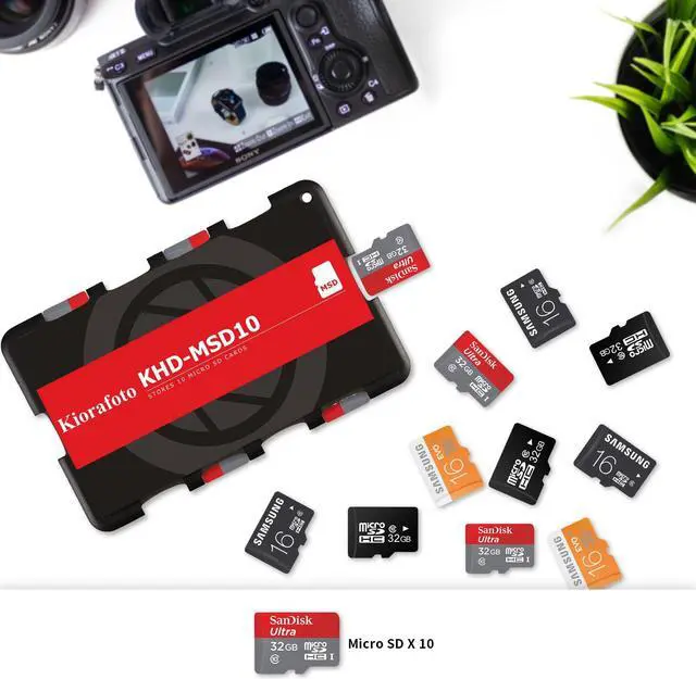 Alt view image 2 of 5 - 10 Slots Memory Card Holder + New Memory Card Case: Camera Memory Card Holder Memory Card Case
