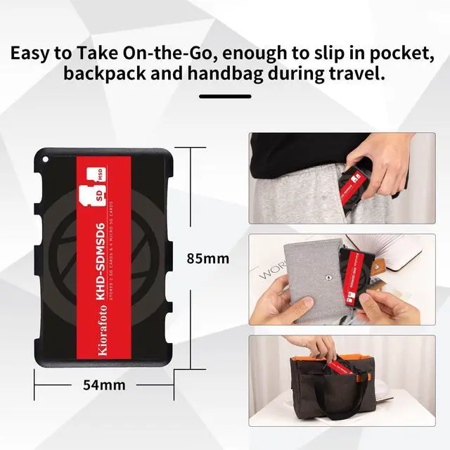 Alt view image 4 of 5 - 6 Slots Memory Card Holder + New Memory Card Case: Camera Memory Card Holder Memory Card Case