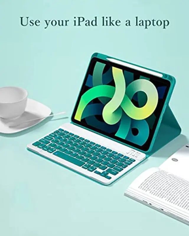 Alt view image 5 of 5 - KMXDD Keyboard Case Compatible with iPad Air 11 inch (M3/M2) & Air 5th 4th Generation 10.9" & iPad Pro 11 (4th/3rd/2nd/1st Gen) Case with Detachable Cute Candy Color Keyboard,Mint Green