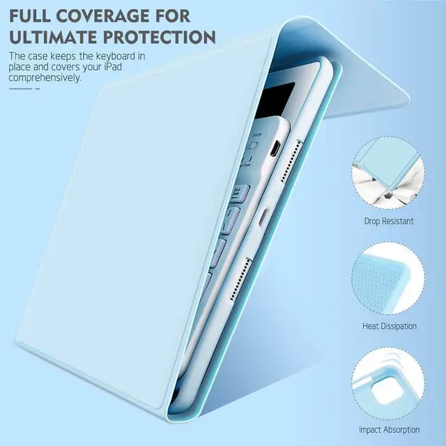 Alt view image 4 of 5 - ABEIFAN iPad Air 6th Generation 11 inch 2024 Case with Keyboard - iPad Air 5th/4th Generation 10.9 inch Case with Detachable Wireless Keyboard and Pencil Holder Auto Wake/Sleep Blue