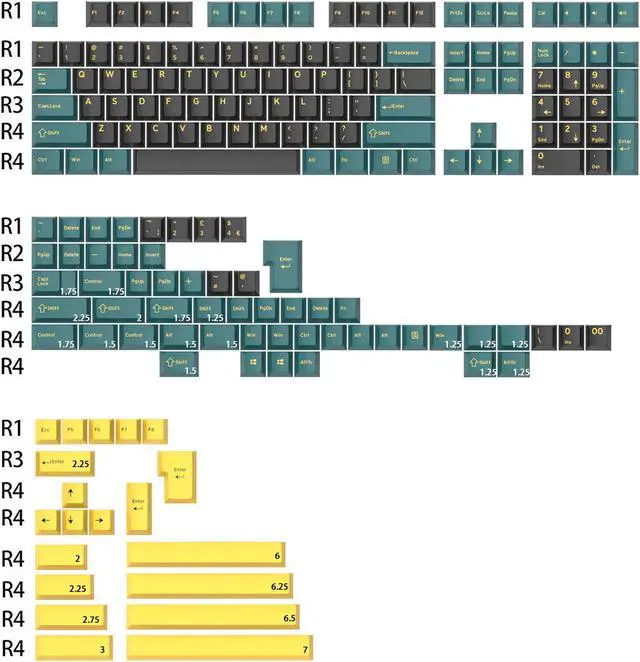 Alt view image 2 of 5 - KPREPUBLIC Ghost Judges MARRS Green Cherry PBT Doubleshot keycap for mx Keyboard 60 65 87 104 xd64 bm60 bm65 XD68 XD60 Black Green