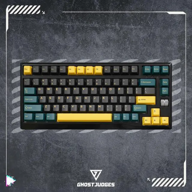 Alt view image 3 of 5 - KPREPUBLIC Ghost Judges MARRS Green Cherry PBT Doubleshot keycap for mx Keyboard 60 65 87 104 xd64 bm60 bm65 XD68 XD60 Black Green