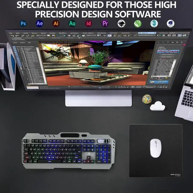 Alt view image 2 of 5 - X-Raypad Aqua Control 2 Gaming Mouse Pad, Ultra-High Precision Mouse Pad with Perfect Speed and Control Capability, Consistent X and Y Glide, Designed for Fps Players with Low DPI Requirements