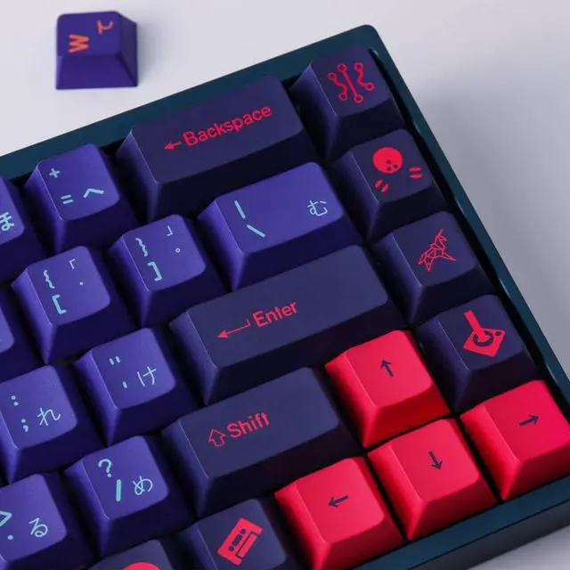 Alt view image 5 of 5 - Hyekit PBT Keycaps 158 Keys Laser Keycaps Cherry Profile Dye-Sublimation Custom Keycaps with 6.25U 7U Spacebar for Cherry Gateron MX Switches Mechanical Keyboard US/UK Layouts