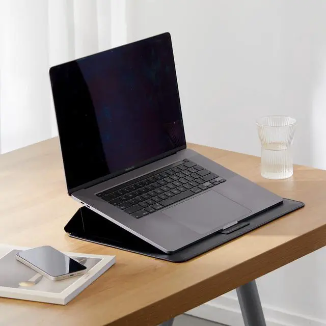 Alt view image 2 of 5 - HyperShield Stand & Go Laptop Sleeve for MacBook Pro/Air 13"/14" in Black
