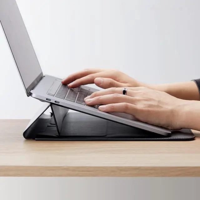 Alt view image 5 of 5 - HyperShield Stand & Go Laptop Sleeve for MacBook Pro/Air 13"/14" in Black