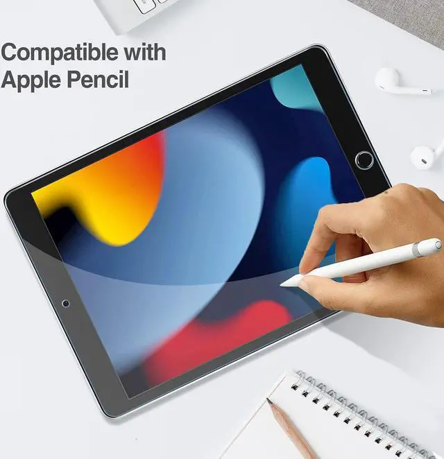 Alt view image 5 of 5 - ZenRich Bundle for iPad 9th/8th/7th Gen 10.2'': 2-Pack Anti-Glare Tempered Glass Screen Protectors &Rugged Full-Body Case, Emerald Green