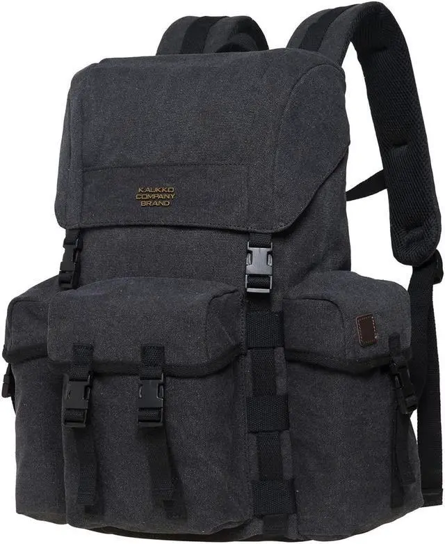 Alt view image 2 of 5 - KAUKKO Men's Women's Backpack Hiking Backpack Travel Bag Laptop Backpack Outdoor Sports Leisure Daypacks, BLACK (K1017)