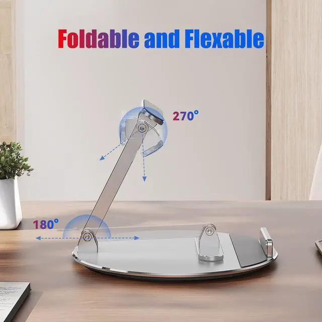 Alt view image 3 of 5 - ITSHOM Swivel and Tilt Stand for Show 15 (1st, 2nd Gen), Show 21, and Ipads/Tablets, Made of Heavy-Duty Aluminum, Device Sit On It Without Mounting (Silver)