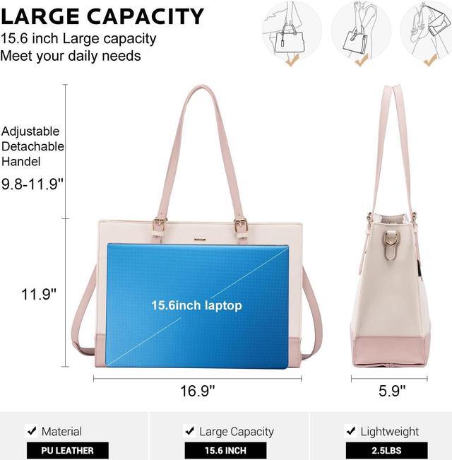 Alt view image 4 of 5 - LOVEVOOK Laptop Bag for Women, Fashion Computer Tote Bag 15.6 Inch Large Handbag, Shoulder Bag Purse for Business Work
