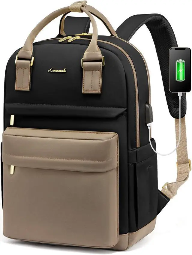 Main image of LOVEVOOK Laptop Backpack for Women Men 15.6 Inch Laptop Bag with USB Port Fashion Waterproof Backpacks Teacher Nurse Stylish Travel Bags Vintage Daypacks Bookbag for College School Work