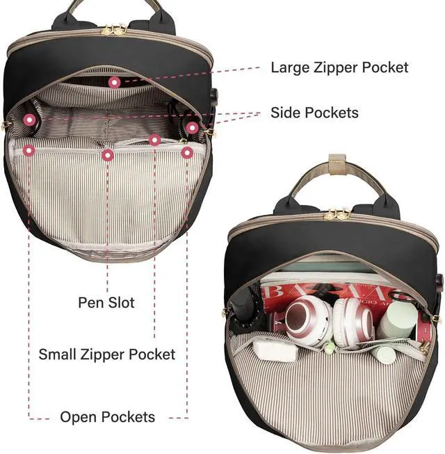 Alt view image 3 of 5 - LOVEVOOK Laptop Backpack for Women Men 15.6 Inch Laptop Bag with USB Port Fashion Waterproof Backpacks Teacher Nurse Stylish Travel Bags Vintage Daypacks Bookbag for College School Work