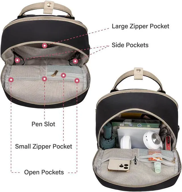 Alt view image 3 of 5 - LOVEVOOK Laptop Backpack for Women Men, 17.3 Inch Laptop Bag with USB Port Fashion Waterproof Backpacks Teacher Nurse Stylish Travel Bags Vintage Daypacks Bookbag for College School Work