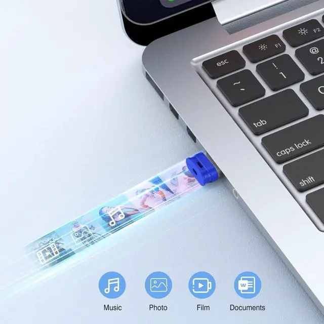 Alt view image 2 of 5 - 32GB Small USB Drive K&ZZ 10 Pack 32 GB Mini Thumb Drive with Lanyard 32G Low Profile USB Flash Drive Short Flash Drives for PC Laptop (32GB, Blue)