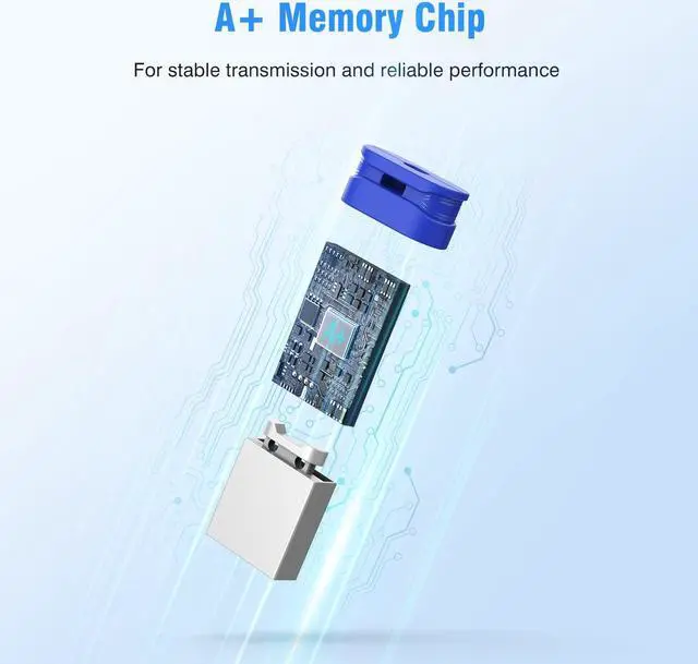 Alt view image 5 of 5 - 32GB Small USB Drive K&ZZ 10 Pack 32 GB Mini Thumb Drive with Lanyard 32G Low Profile USB Flash Drive Short Flash Drives for PC Laptop (32GB, Blue)