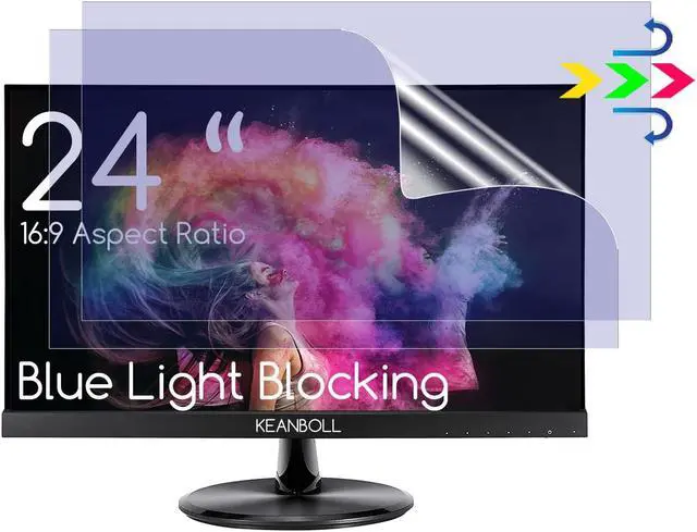 Main image of 2 PCS 24" Anti Blue Light Screen Protector for Sceptre/LG/Dell/HP/Acer/ViewSonic/ASUS/Aoc/Samsung 24 Inch 16:9 Widescreen Desktop Monitor,Eye Protection & Anti Glare film