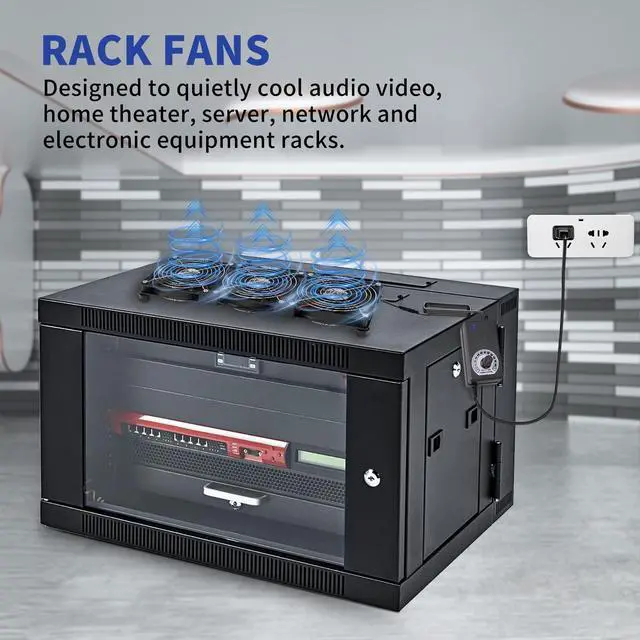 Alt view image 5 of 5 - KEYFANCLUB 3X 120mm 12V Computer Fan with DC to AC 110V - 240V Speed Controller, Cooling for Window Cabinet Chassis Machine Server Workstation Refrigerator, Greenhouse