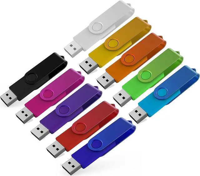 Alt view image 3 of 5 - USB Flash Drive 32GB 10 Pack, Bulk USB 2.0 Thumb Drives Swivel Memory Stick Jump Pen Zip Drive