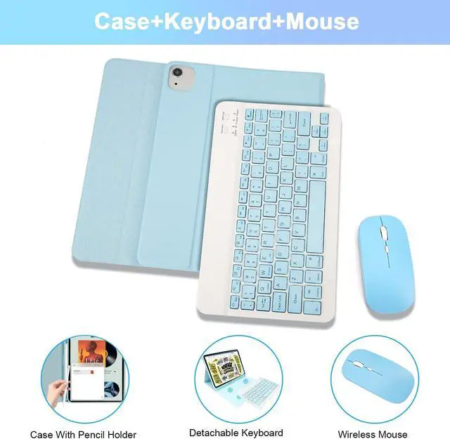Alt view image 2 of 5 - LAMA Wireless Keyboard Case with Mouse for iPad Air 4th/5th Generation & iPad Air 11" M3/M2 (2025/2024), Detachable Case with Keyboard with Pencil Holder for 11 inch iPad Pro (4th/3rd/2nd/1st Gen)