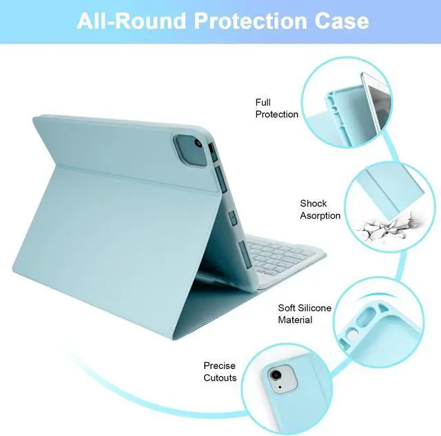 Alt view image 3 of 5 - LAMA Wireless Keyboard Case with Mouse for iPad Air 4th/5th Generation & iPad Air 11" M3/M2 (2025/2024), Detachable Case with Keyboard with Pencil Holder for 11 inch iPad Pro (4th/3rd/2nd/1st Gen)