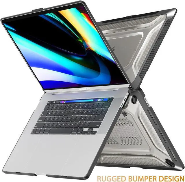 Alt view image 4 of 5 - Mektron Compatible with MacBook Pro 16 inch Case 2020 2021 2019 Release A2141 with Touch bar & Touch ID, Plastic Hard Shell Case with TPU Bumper&Dust Plug&Keyboard Cover, Black