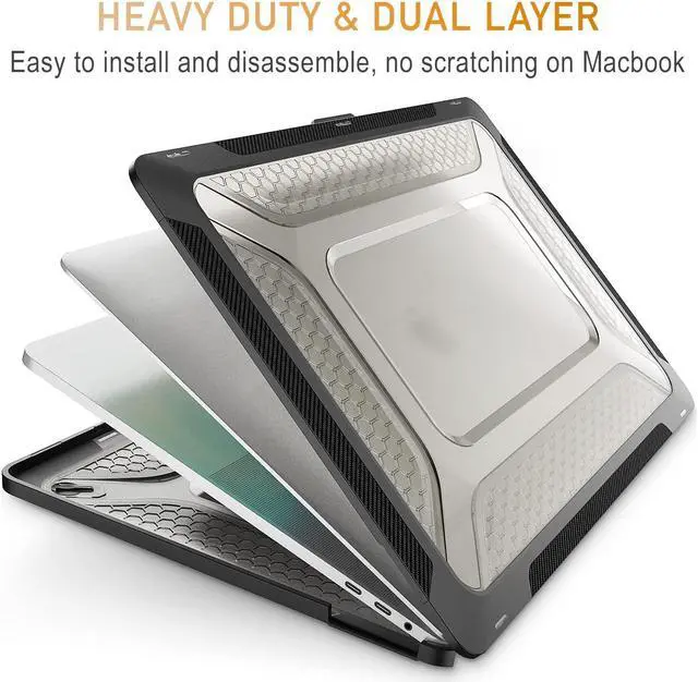 Alt view image 5 of 5 - Mektron Compatible with MacBook Pro 16 inch Case 2020 2021 2019 Release A2141 with Touch bar & Touch ID, Plastic Hard Shell Case with TPU Bumper&Dust Plug&Keyboard Cover, Black