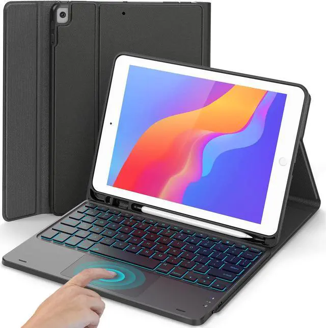 Main image of MicroPack iPad 9th Generation Case with Keyboard, for iPad 8th Generation, iPad 7th Generation 10.2 Inch, Smart Touchpad 7 Color Backlit Detachable Keyboard for iPad 9th/8th/7th Gen,10.2inch