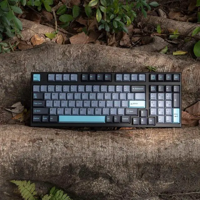 Alt view image 2 of 5 - mintcaps Black Grey Blue Keycaps Set 173 Keys Cherry Profile Doubleshot Custom Keycaps ISO ANSI Layout for 60% 65% 75% 95% Cherry MX Mechanical Keyboards