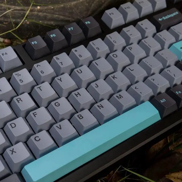 Alt view image 3 of 5 - mintcaps Black Grey Blue Keycaps Set 173 Keys Cherry Profile Doubleshot Custom Keycaps ISO ANSI Layout for 60% 65% 75% 95% Cherry MX Mechanical Keyboards