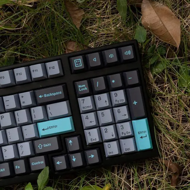 Alt view image 5 of 5 - mintcaps Black Grey Blue Keycaps Set 173 Keys Cherry Profile Doubleshot Custom Keycaps ISO ANSI Layout for 60% 65% 75% 95% Cherry MX Mechanical Keyboards