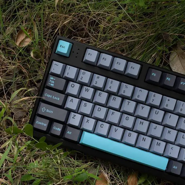 Alt view image 4 of 5 - mintcaps Black Grey Blue Keycaps Set 173 Keys Cherry Profile Doubleshot Custom Keycaps ISO ANSI Layout for 60% 65% 75% 95% Cherry MX Mechanical Keyboards