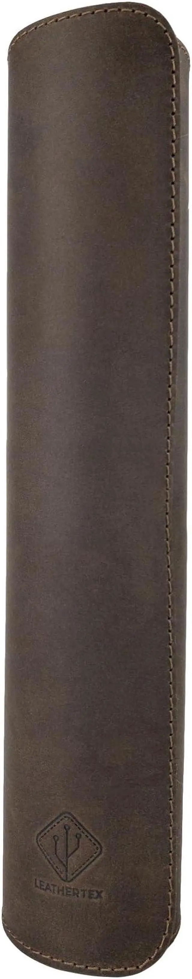 Alt view image 3 of 5 - LeatherTex, 34 Inch Long Desk Pad for Keyboard, Mouse and Cellphone, Handmade from Full Grain Leather - Bourbon Brown