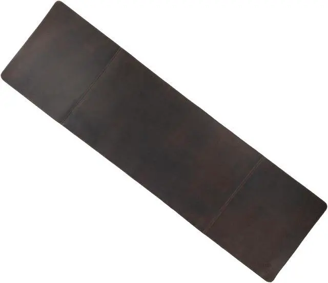 Alt view image 5 of 5 - LeatherTex, 34 Inch Long Desk Pad for Keyboard, Mouse and Cellphone, Handmade from Full Grain Leather - Bourbon Brown